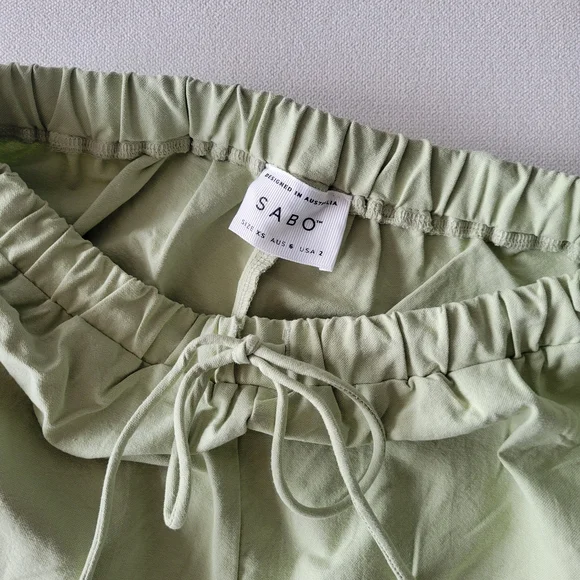 NWOT SABO Sage Akel Drawstring Cotton Shorts - Picture 3 of 6